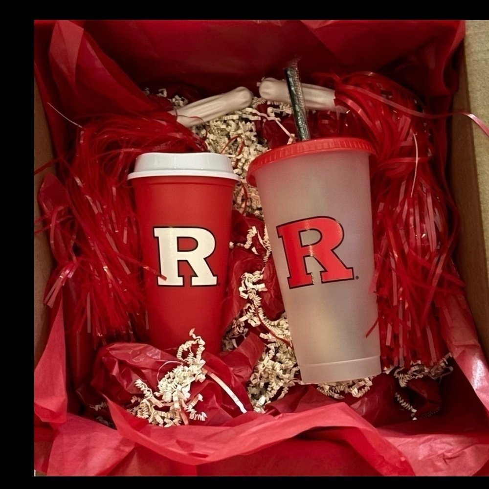 RUTGERS x STARBUCKS College Campus collab gift set of 1 hot & 1 cold cup. NEW.